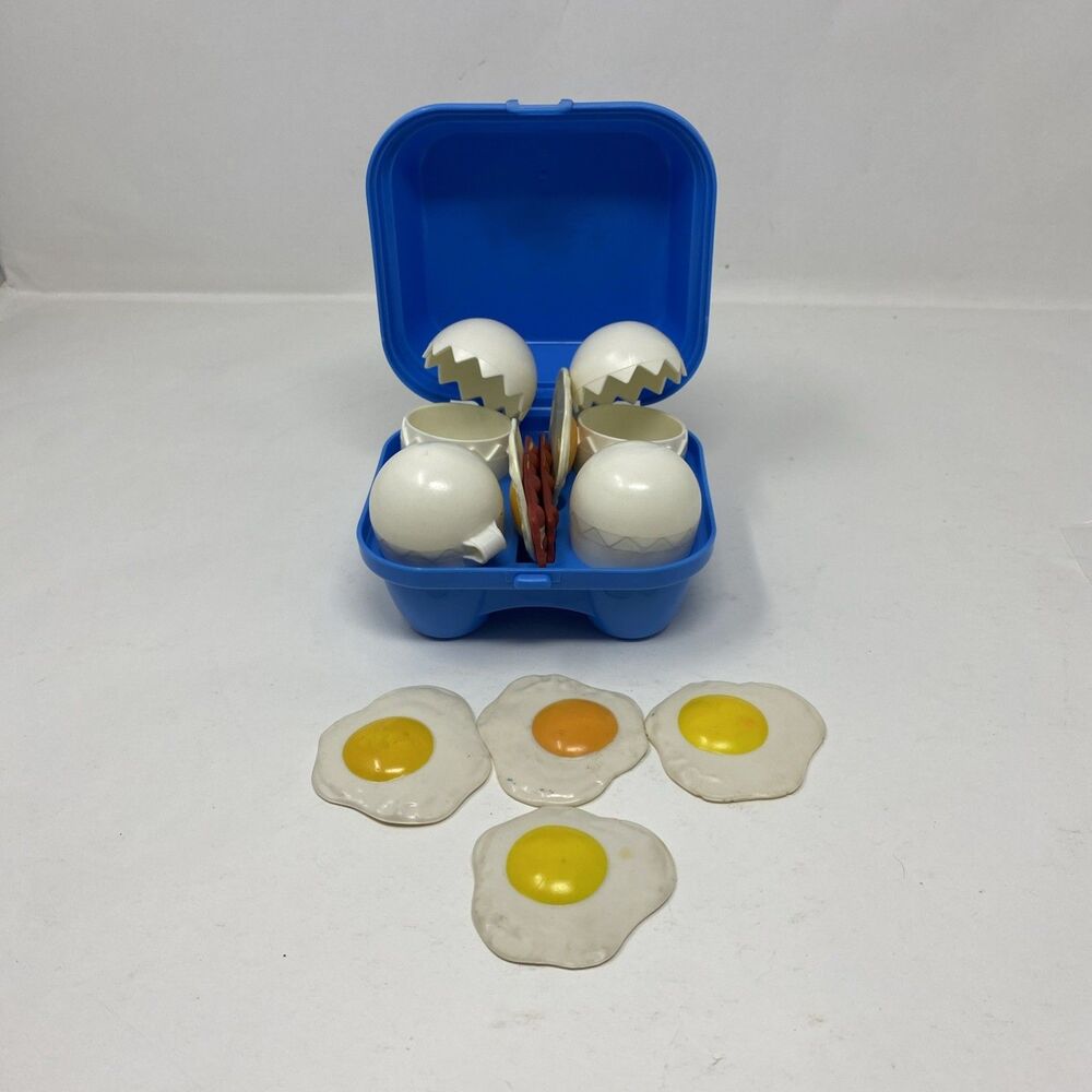 VTG 1987 Fisher Price Grade A Eggs Bacon & Eggs Fun With Food Play Kitchen